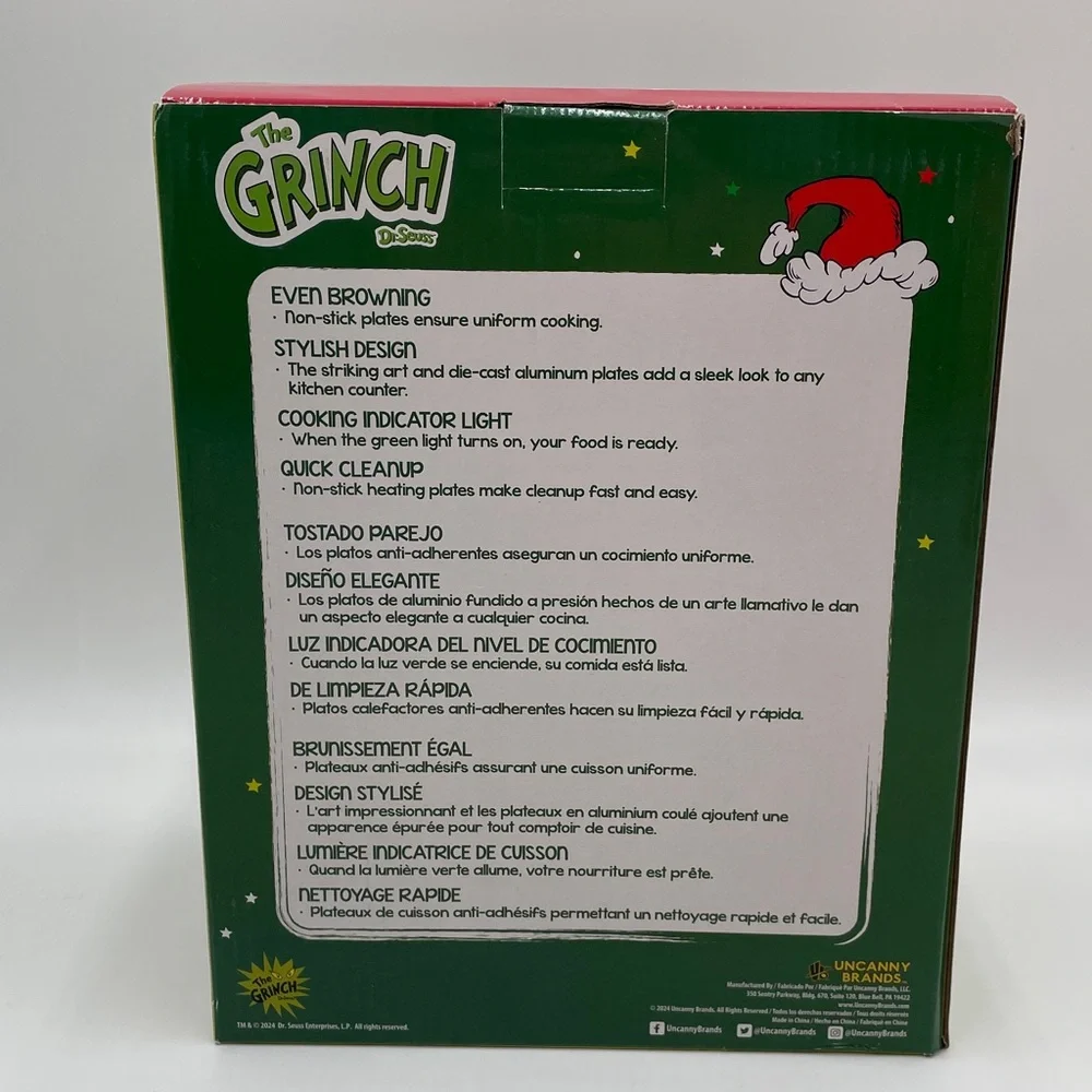 Grinch Waffle Maker Dr Seuss Non-Stick Plates